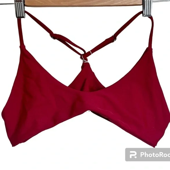 Stripsky Strappy Racerback Swimsuit Top - Size M - Red Wine​​​​ - Picture 6 of 8
